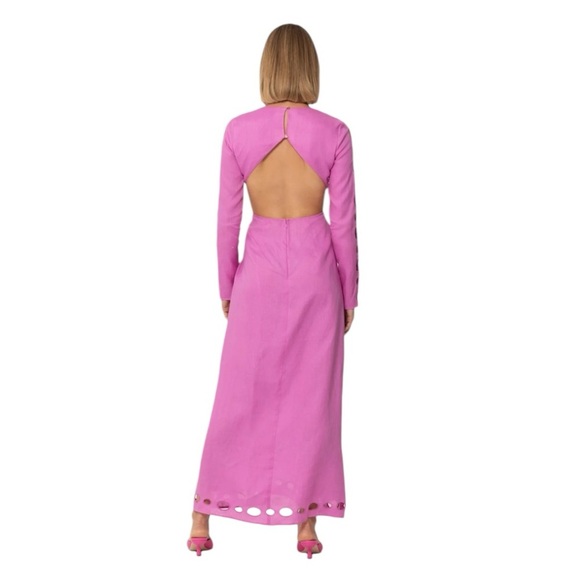 The Wolf Gang - NWT La Joya Cut-Out Linen Maxi Dress Sz XS - Picture 2 of 14